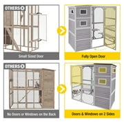 Aivituvin Large Cat Catio 4 Tiers Cat Enclosures House for Outdoor Indoor Cats with Weatherproof Roof, 3 Resting Rooms, 3 Platforms, 5 Windows 70 H 77 L