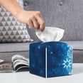thumbnail image 4 of Kdxio Blue Glitter Sparkles Print Tissue Box Cover,Square Decorative PU Leather Facial Paper Case Organizer Holder Dispenser for Bathroom,Night Stands,Desk,Car 5.2''X5.2''X5.2'', 4 of 6