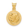 thumbnail image 1 of 14k Yellow Gold Baptism Circle Necklace Charm Pendant Religious, 1 of 6