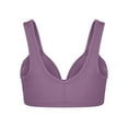 thumbnail image 4 of Bigersell Lounge Bra Women Solid Bra Wire Free Underwear 1 Piece Bra Everyday Underwear Tall Size Female Wireless Bra, Style 1428, Purple 44B, 4 of 9