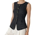 thumbnail image 6 of Homenesgenics Button-Front Sleeveless Vest Sleeveless Hoodless, 6 of 6
