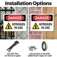 thumbnail image 3 of (2 Pack) Nitrogen In Use OSHA Danger Sign 24 Inch X 18 Inch Indoor / Outdoor Rust-Free Aluminum Metal Signs for Workplace, Workshop, and Construction Site, Made in the USA, 3 of 8