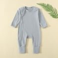 thumbnail image 1 of Mono de verano para niños y niñas, mono de bebé de manga corta con botones y cuello redondo, bonitos pantalones cortos lisos, monos de poliéster para niños, 1 of 7