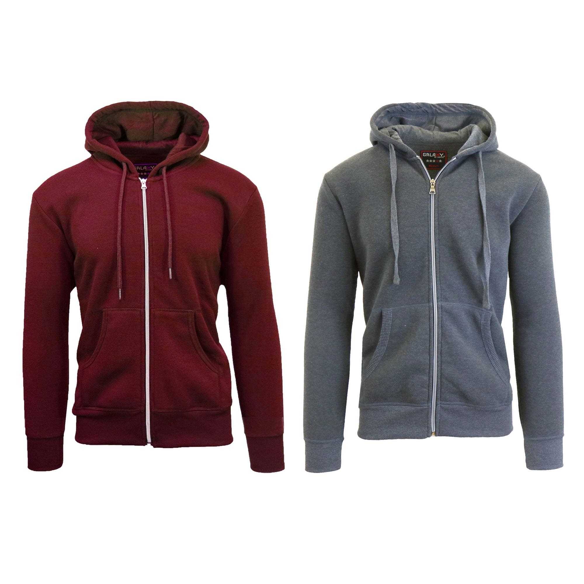 2 Pack Men's Fleece ZipUp Hoodie