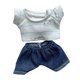 thumbnail image 5 of pantalones de muñeca de felpa Perfecl traje de manga corta para muñecas de 17cm, 5 of 8