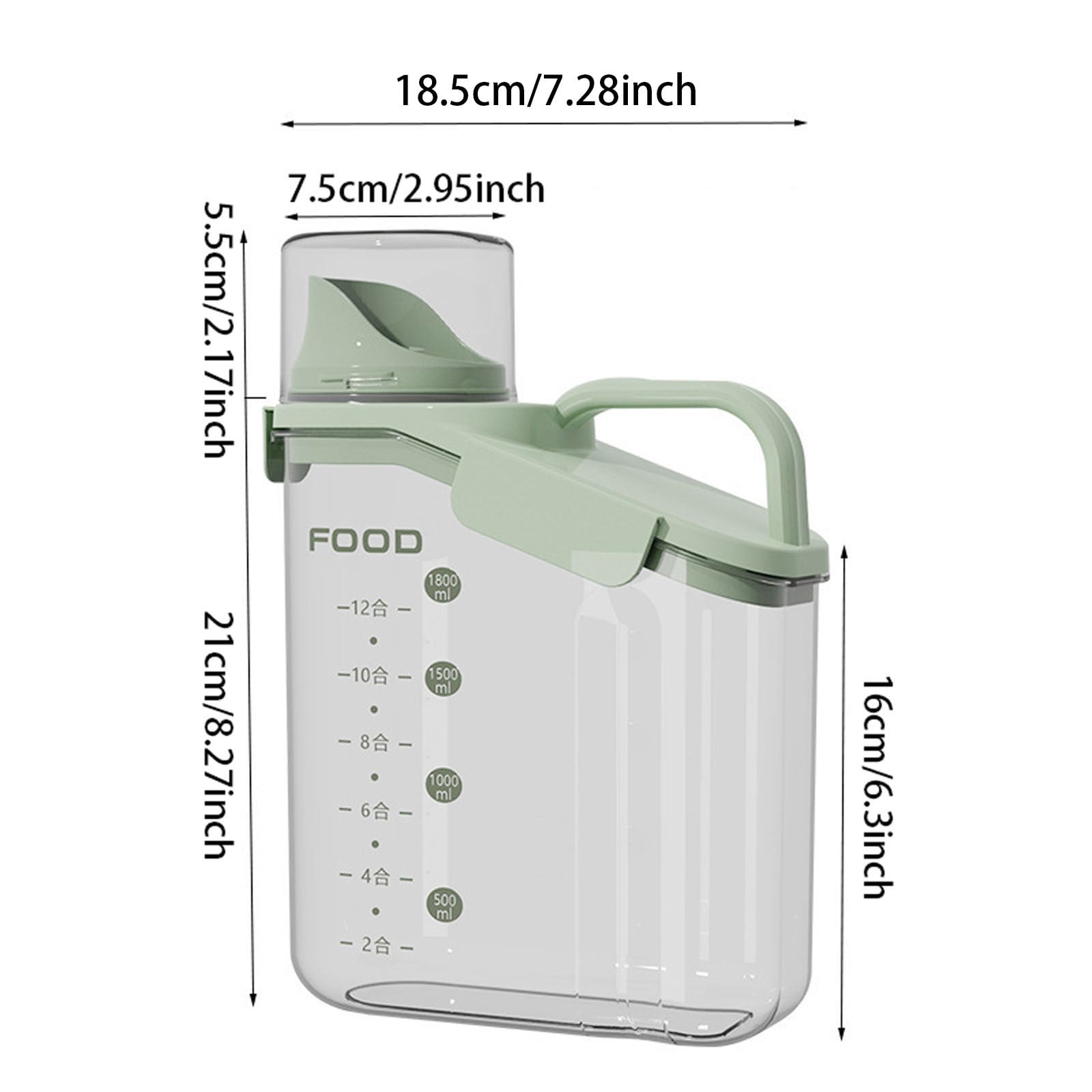 Airtight Dry Food Storage Containers with Pour Spout Clear Cereal Flour Rice Dispenser for Kitchen Pantry Organization