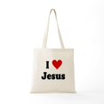 thumbnail image 5 of CafePress - I Love Jesus Tote Bag - Unisex Canvas Tote Bag, Beige, 1-Piece, 5 of 6