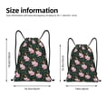 thumbnail image 2 of Xecao Pink Sleeping Fox Pattern Sports Drawstring Backpack - String Swim Gym Bag with Wet Proof Pocket for Women&Men-Medium, 2 of 6