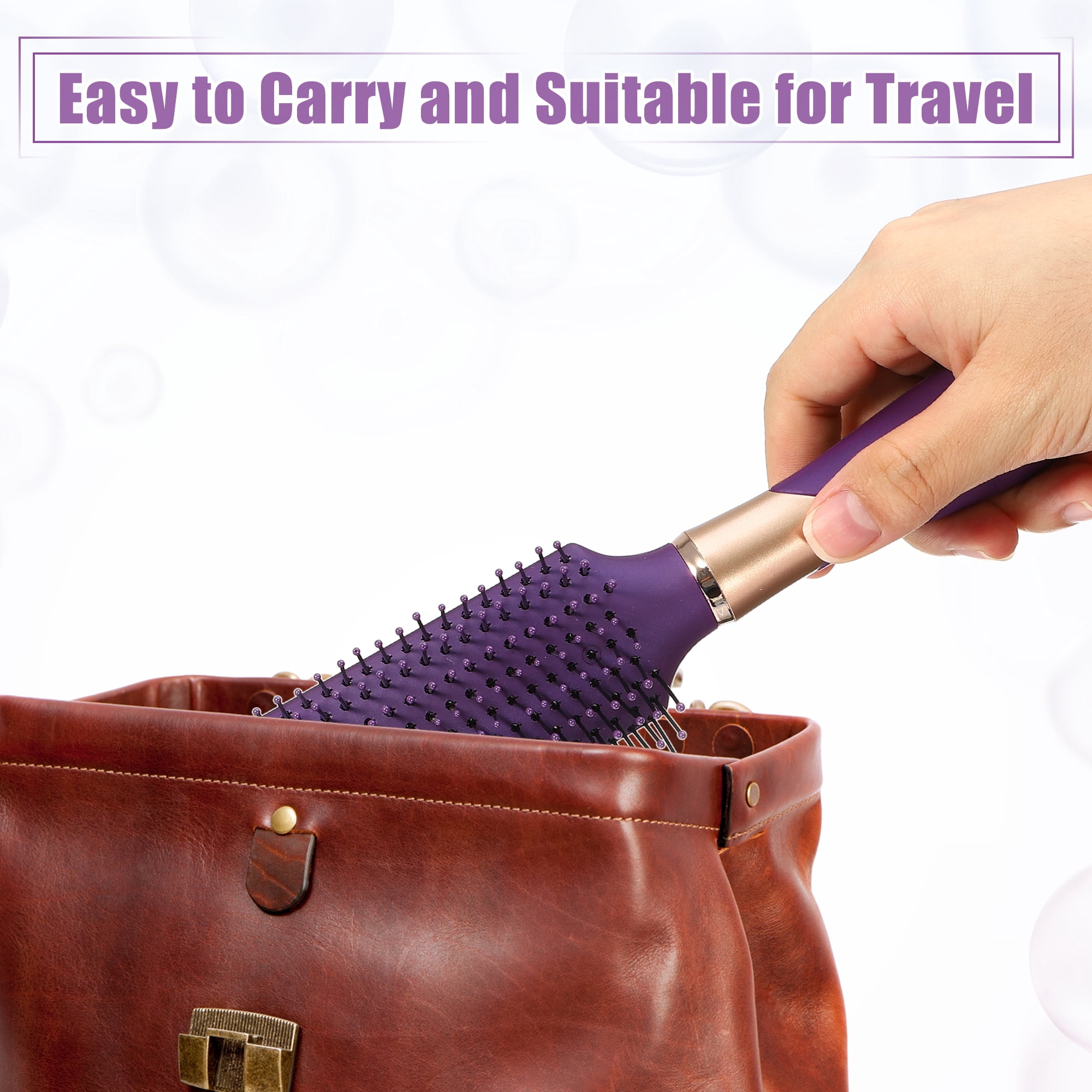 Unique Bargains Hair Brush Detangling Brush for Women Men for Curly Straight Hair Purple