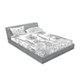 thumbnail image 2 of Ambesonne Floral Fitted Sheet & Pillow Sham Set, Flowers Garden Scenery, Queen, Grey and White, 2 of 2