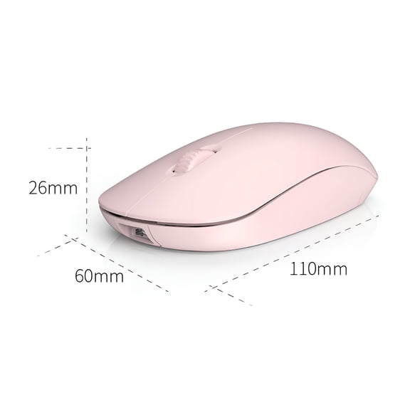 GJX Wireless Mouse Bluetooth 2.4GHz Rechargeable Ultra Slim USB Gaming Mouse for PC Laptop (White)