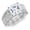 white-gold, variant on Platinum 3 Carat LAB GROWN IGI CERTIFIED DIAMOND Antique/Vintage Style Channel Set Round Princess Cut Diamond Engagement Ring with Milgrain (I-J Color SI1-SI2 Clarity 2.5 Ct Center)