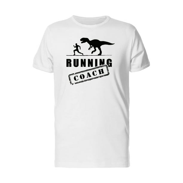 Man With T-Rex Running Coach T-Shirt Men -Image by Shutterstock, Male  XX-Large 
