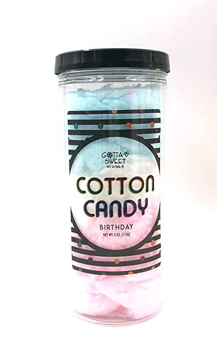 Gotta B' Sweet Flavored Cotton Candy Cylinder 1 Pack, 4oz (Rainbow ...