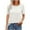 White, variant on Women's T-Shirts Summer Short Sleeve Shirts Round Neck Lace Pleated T Shirt Office Dressy Business Blouses Casual Loose Pullover Tops