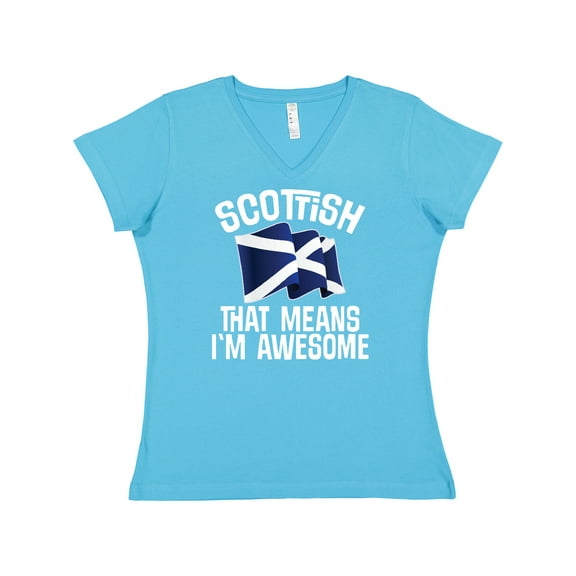 Inktastic Scottish Pride Scotland Flag Women's V-Neck T-Shirt