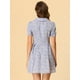 thumbnail image 5 of Vestido Camisero Allegra K de Manga Corta con cuello en V y estampado floral Púrpura XL, 5 of 6