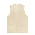 thumbnail image 3 of Men's Fashion Solid Color Mesh Knitted Tank Top Breathable Summer Vest Comfortable Casual Sleeveless Shirt Lightweight Athletic Gym Wear Men's Oversized Tshirts Workout T-Shirt, 3 of 9