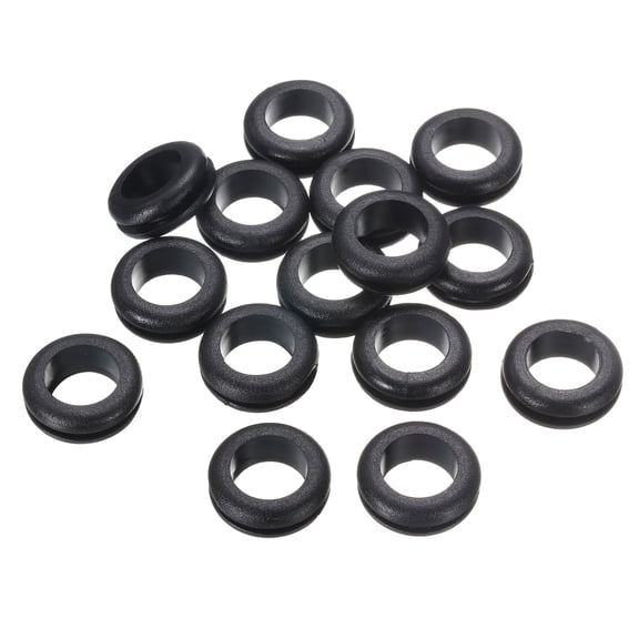 15Pcs Rubber Grommets 5/8 ID, 13/16 Drill Hole, Firewall Grommet Automotive Rubber Hole Eyelet Ring Gasket for Wire Cable Hose Protection, Metal Electric Box, (16x20mm, Black)