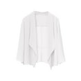 thumbnail image 4 of ZJXFGS Women's Ruched 3/4 Sleeve Blazers Women's Work Office Blazer Stretch Lapel Collar Long Sleeve Jacket Suit Blazer White XL, 4 of 8