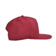 thumbnail image 4 of DALIX Premium 5 Panel Wool Blend Hat Flat Bill Cap Snapback (Maroon), 4 of 5