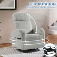 thumbnail image 6 of Yaheetech Corduroy Swivel Recliner Glider Chair Rocking Chair for Living Room, Light Gray, 6 of 7