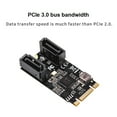 thumbnail image 2 of M2 PCIE NVMe SATA6G 2 Port III 6Gb/S M.2 22X42 M Key and B Key Controller Adapter Card JMB582,1 x Add On Card,Black, 2 of 6