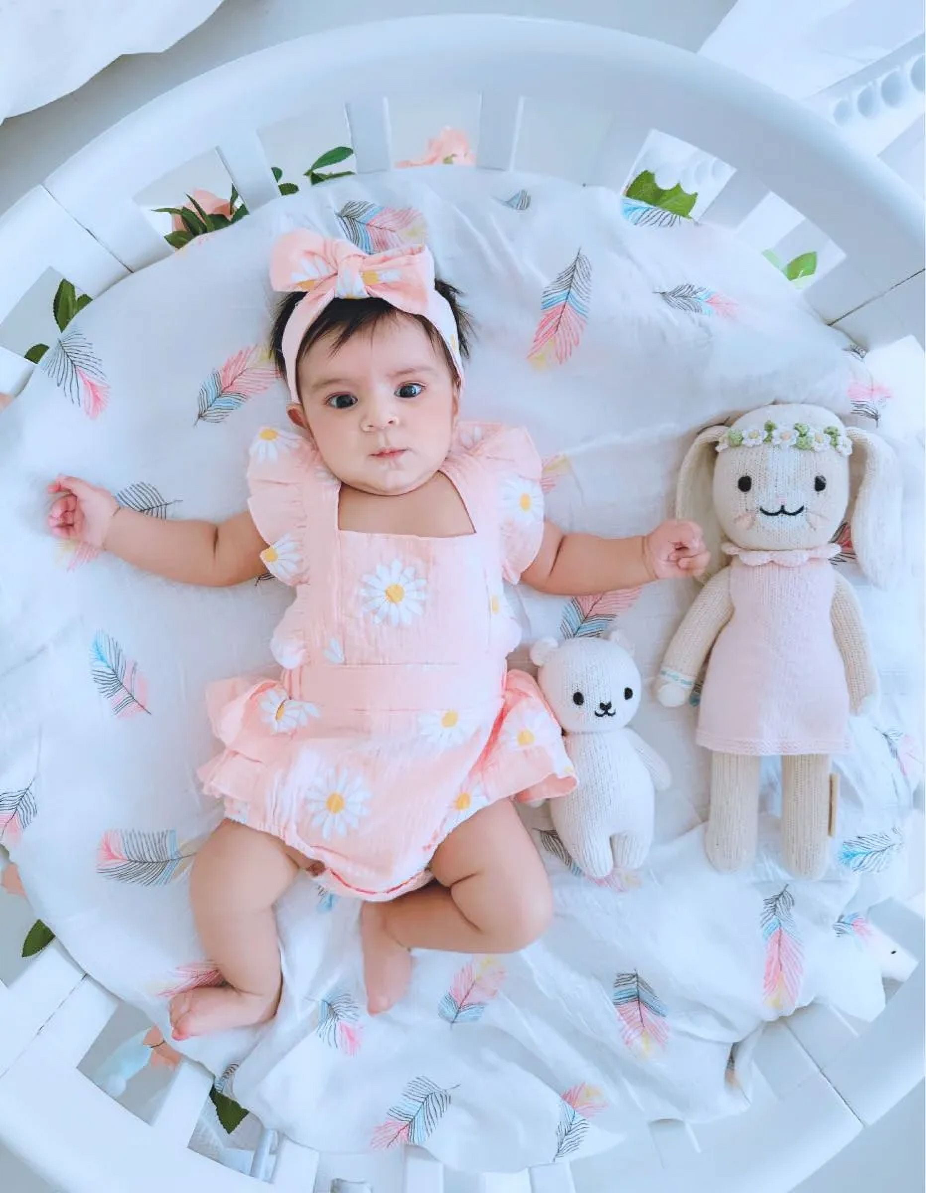 PatPat Infant Apparel, 100% Cotton Baby Romper, Sleeveless