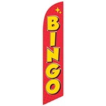 Cobb Promo Bingo Red Advertising Feather Flag 12ft - Replacement Flag Only Without Poleset