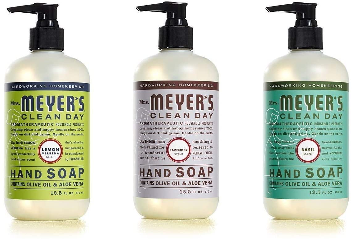 Mrs. Meyers Hand Soap Variety Pack Lemon , Lavender , Basil