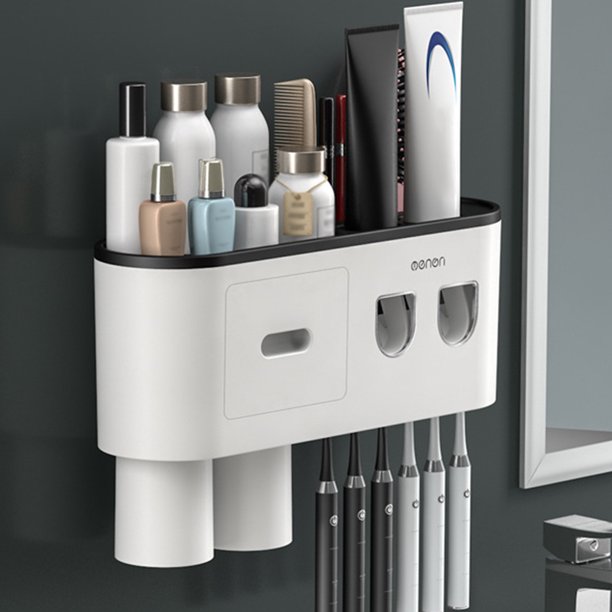 Soporte para cepillos de dientes para el hogar Estante de almacenamiento de cosméticos que ahorra espacio para almacenamiento en el hogar FLhrweasw Nuevo