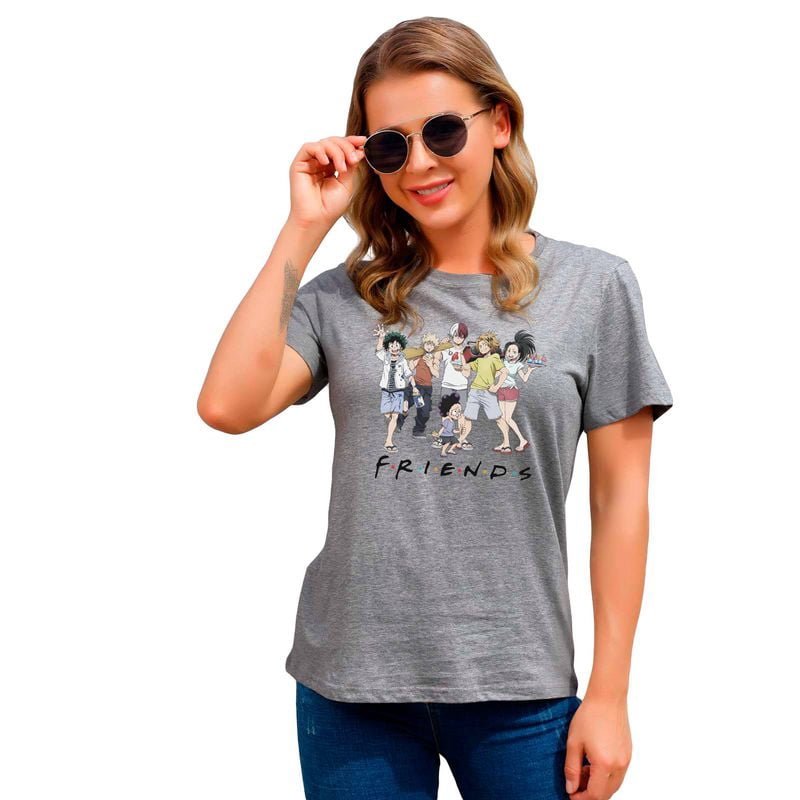 Print Tee Women Fashion T-Shirt(Grey-XL 