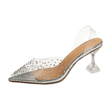 

Luxury Women Pumps 2019 Transparent High Heels Sexy Pointed Toe Slip-on Wedding Party Brand Fashion Shoes for Lady Thin Heels