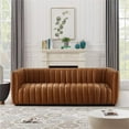thumbnail image 2 of Pemberly Row Modern Luxry Tight Back Geniune Leather Couch in Cognac Tan, 2 of 6
