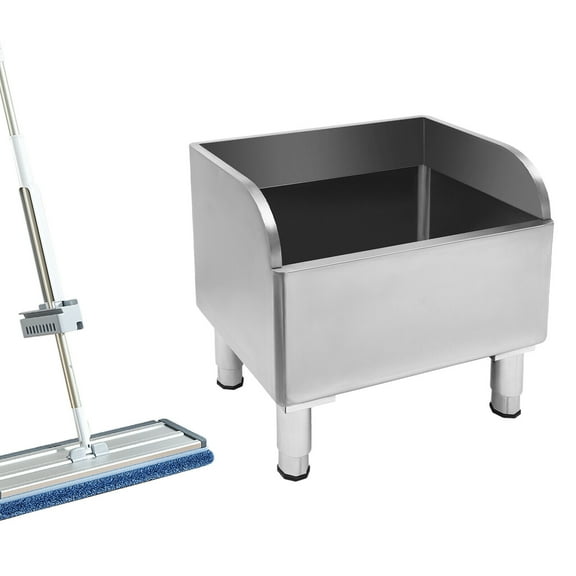 Commercial Stainless Steel Floor Mop Sink - 24" x 16" x 22", 12" Deep Basin