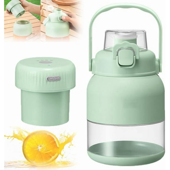 Hands-free pure electric citrus juicer, one-touch juicer, orange, lime, grapefruit and lemon juicer, easy-to-clean orange juicer, green/stainless steel