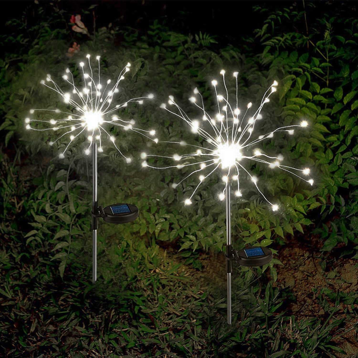 150LED Solar Powered Garden Path Lights Starburst Stake Firework Light Outdoor 