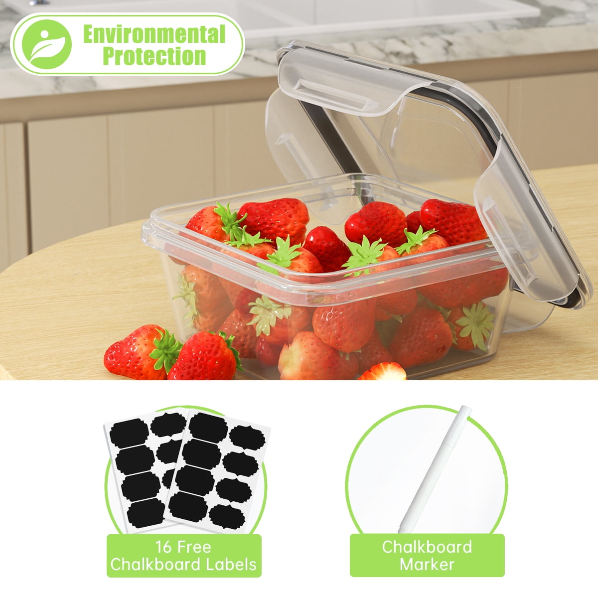 Food Storage Containers 20PCS (10 Containers + 10 Lids), Airtight Plastic Food Containers with Lids, Pantry & Kitchen Containers, Leak-Proof, BPA Free, Microwave & Freezer Safe