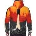 thumbnail image 7 of Balery Retro Space Rocket Launch Pattern Mens Hoodie Kangaroo Pocket Hoodie Pullover Hooded Sweatshirt Ideal for Daily Wear Travel and Home-Medium, 7 of 7