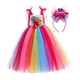 thumbnail image 5 of Vestido de tul para niñas con diadema colorido vestido de princesa, 5 of 8