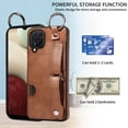 thumbnail image 2 of Allytech Wallet Case for Samsung Galaxy A12, [Card Slot] [Ring Buckle] [Adjustable Wristband with Snap Buckles] Premium PU Leather Kickstand Shockproof Case Cover for Women Men - Brown, 2 of 10