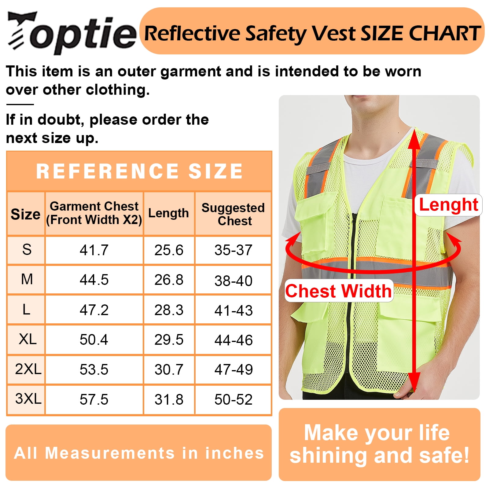 Toptie US Size Big High Visibility Mesh Safety Vest with Pockets Soft Breathable