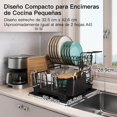 thumbnail image 2 of Escurridor de Trastes Acero Inoxidable para Mostrador de Cocina, Escurridor de Platos con Soporte para Copas de Vino, Estante para Cubiertos y Almohadilla de Secado Adicional, 2 of 10