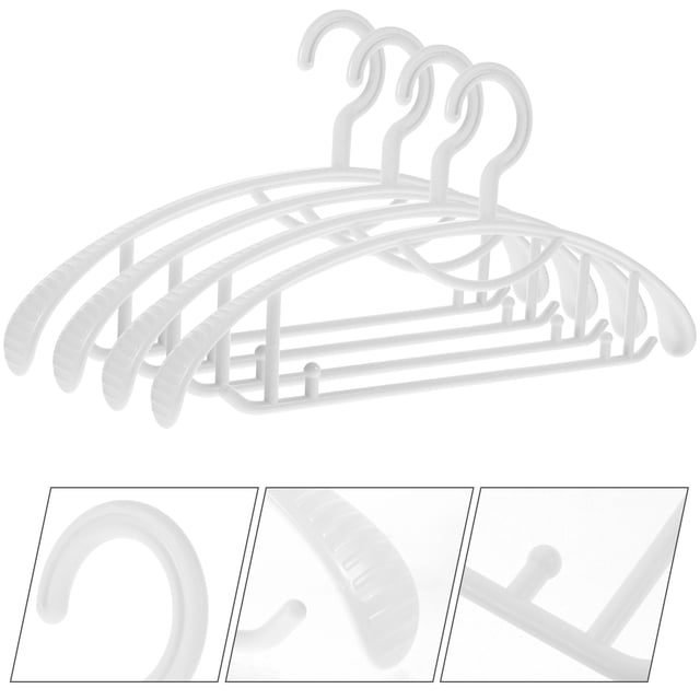 NIYANGLE 10Pcs White Plastic Hangers for Clothes Anti-skid and Break-resistant Use