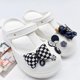 thumbnail image 3 of Linda pajarita a cuadros negra con flor de zapato extraíble (sin zapatos), decoración con dije de osito de peluche, dije con purpurina y regalo para cumpleaños de damas, 3 of 5