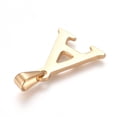 thumbnail image 2 of 304 Stainless Steel Pendants Golden Initial Letter.A 19x17x1.8mm Hole: 3x7mm, 2 of 2