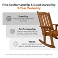 thumbnail image 4 of Innovaze Outdoor Wooden Rocking Chair, Solid Fir Wood Porch Rocker with Ergonomic High Backrest, Deep Comfortable Seat, Heavy Duty Patio Chair for Front Porch & Garden (Teak Tone, 2-pack), 4 of 7