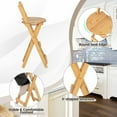 Gymax Set of 2 Bamboo Folding Barstools Counter Height Dining Chairs Installation Free - Walmart.com