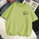 thumbnail image 1 of Camiseta 2023 de algodón para mujer, ropa Harajuku Kawaii con bolsillo y estampado de gato, holgada, informal, de manga corta, Y2k, 100%, 1 of 4