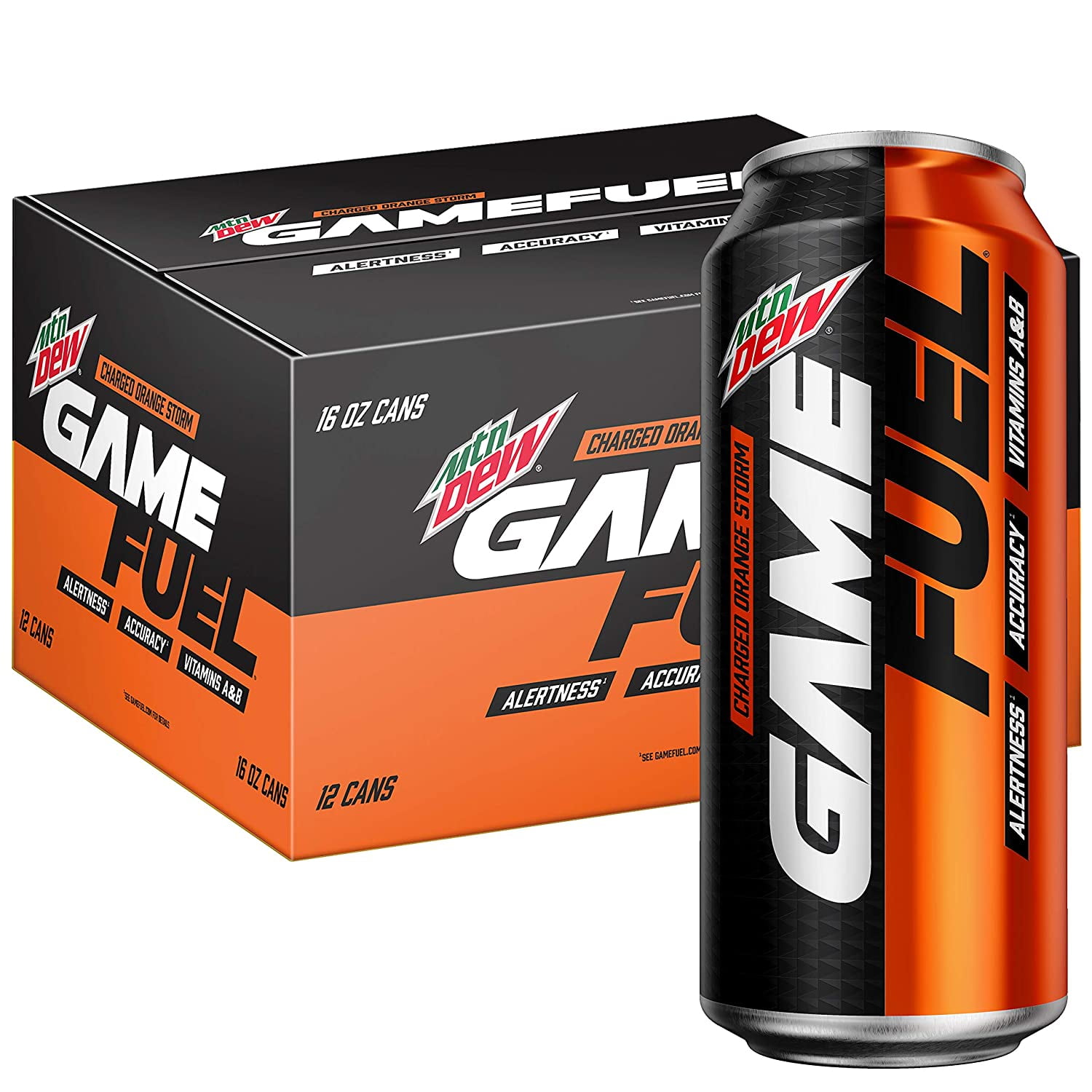 Mountain Dew Game Fuel, Charged Orange Storm, 16 Fl Oz. Cans (12 Pack